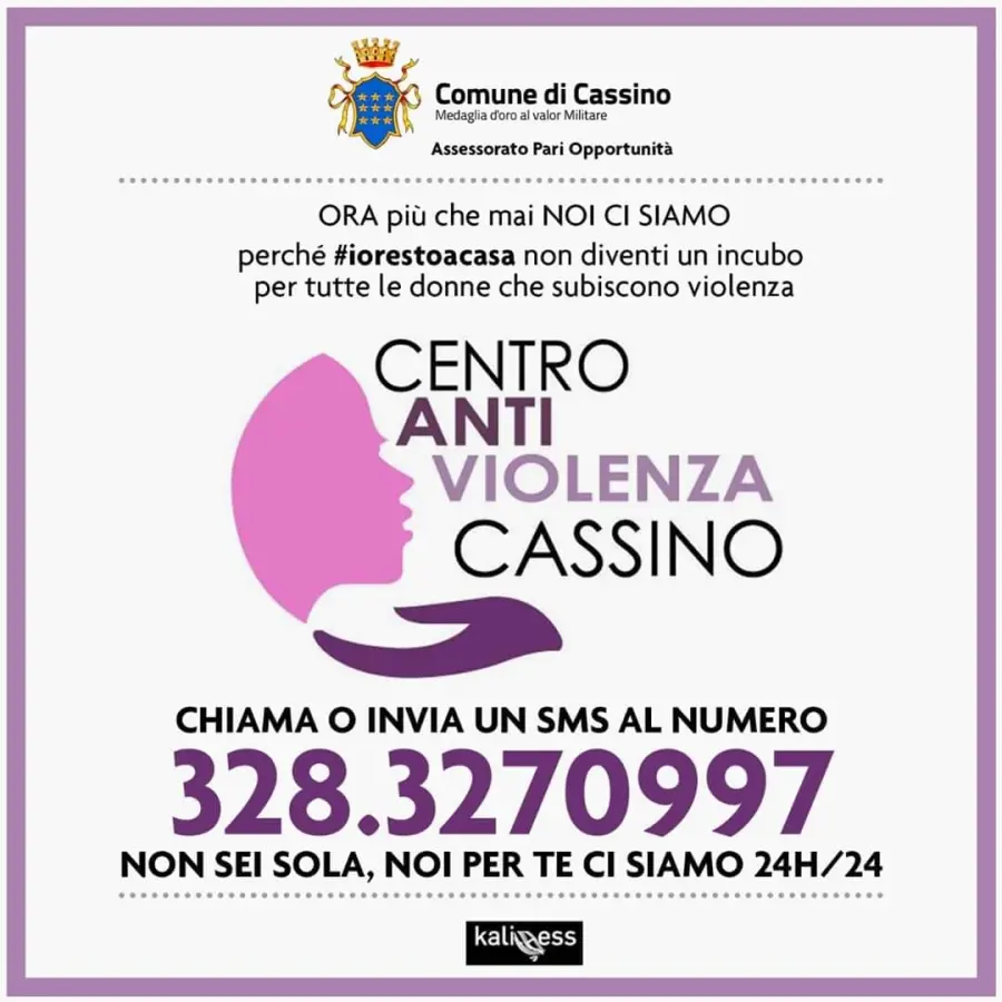 Cassino, #iorestoacasa: Centro antiviolenza sempre attivo