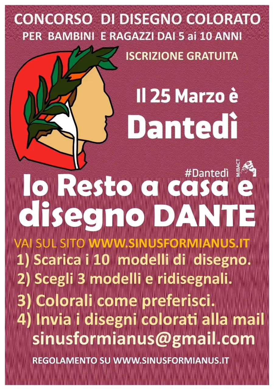 Formia, Concorso per bambini "Io resto a casa e disegno Dante"