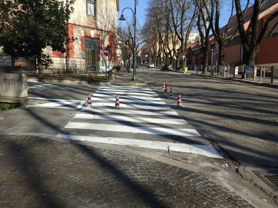 Frosinone, Lavori per la segnaletica orizzontale