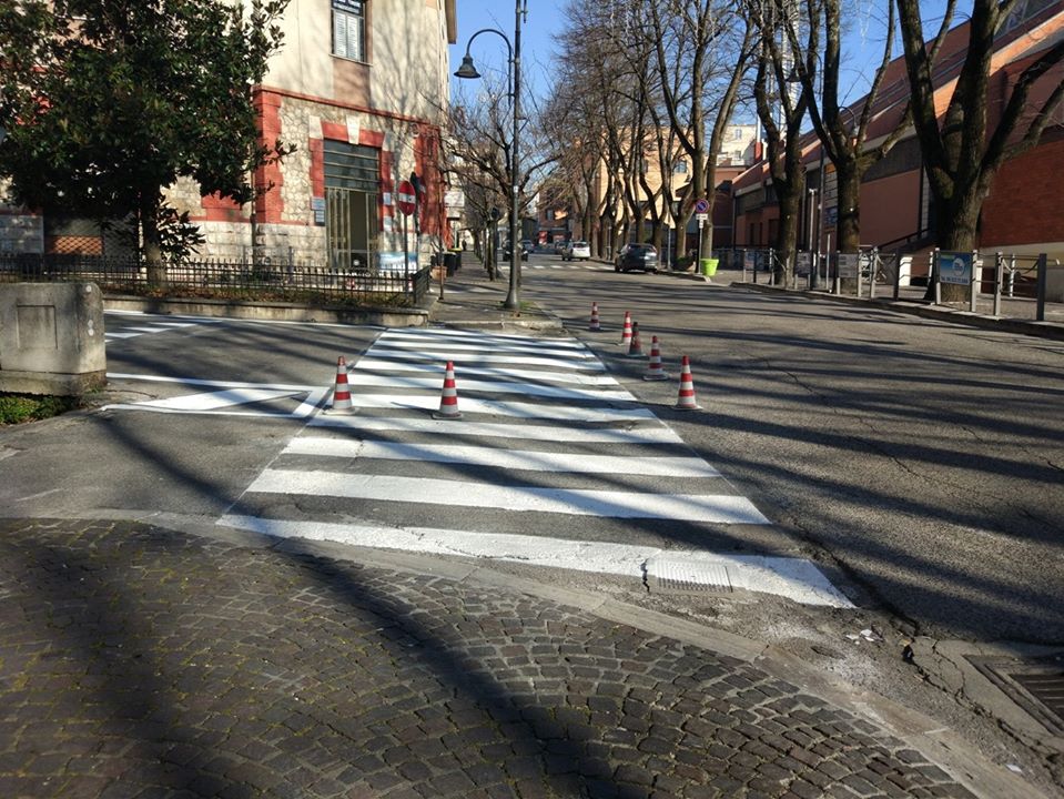 Frosinone, Lavori per la segnaletica orizzontale