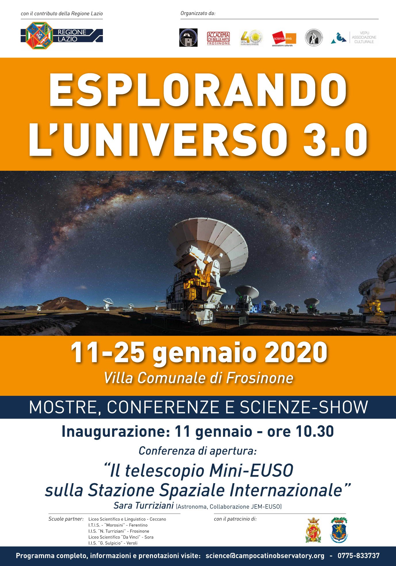 Frosinone, “Esplorando l’Universo 3.0”