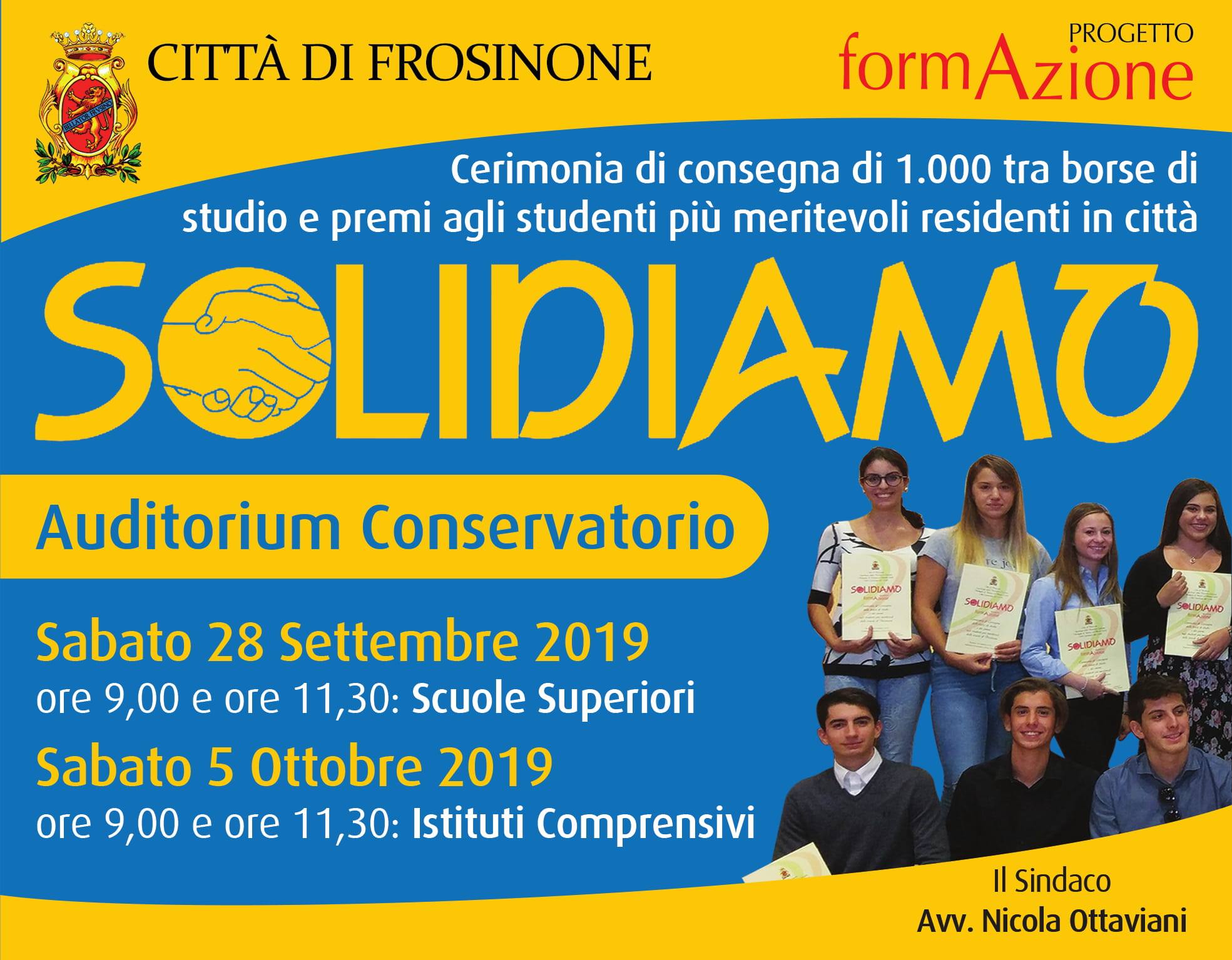 Frosinone, Solidiamo: iniziano gli istituti superiori