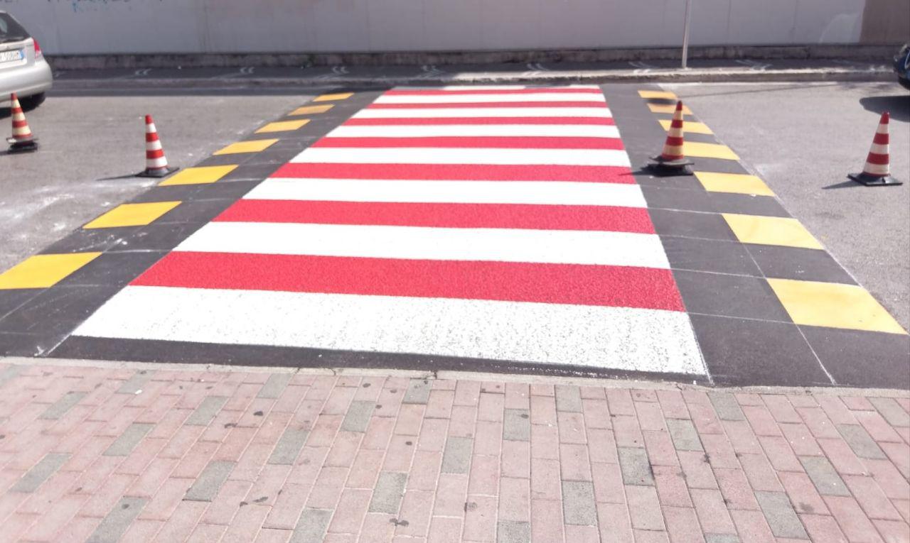 Frosinone, Installati i nuovi attraversamenti pedonali