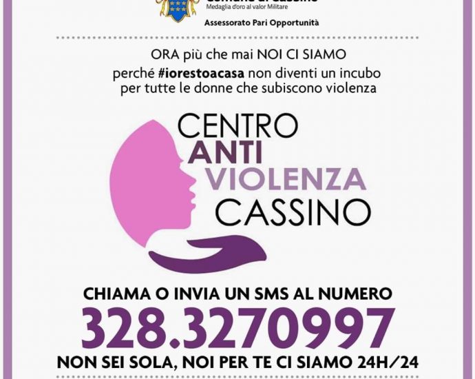 Cassino, #iorestoacasa: Centro antiviolenza sempre attivo 5